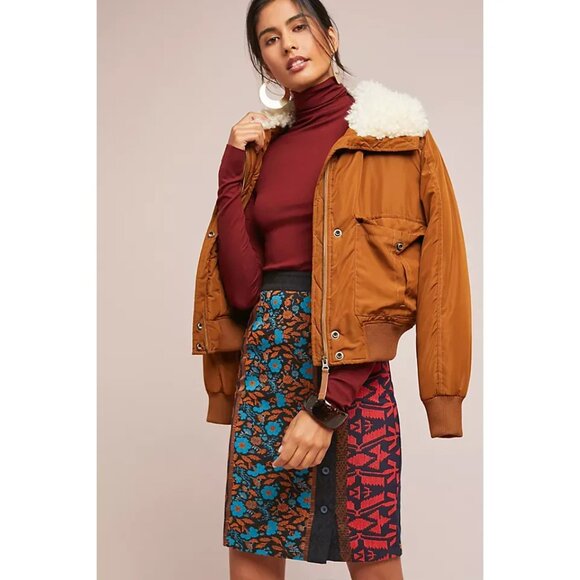 Anthropologie Dolan Jacquard Pencil Skirt, Size Large - Picture 2 of 6